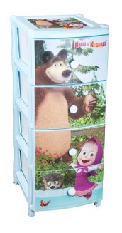 Комод детский &quot;Маша и Медведь&quot; 4-х секционный (395х500х980мм)