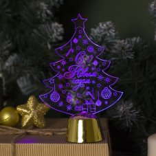 Подставка световая "Елочка с подарками", 14х9.5 см, 1 LED, батарейки в комплекте, RGB 2446491