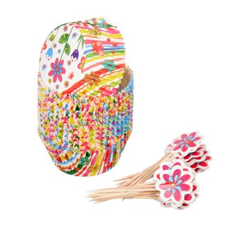 Набор для кексов Весенний (24формы d50мм h24мм, 24шпажки h70мм)