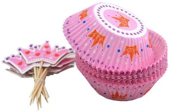 Набор для кексов Весенний (24формы d50мм h24мм, 24шпажки h70мм)