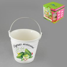 Салатник ВЕДЁРКО ОГУРЧИКИ МАЛОСОЛЬНЫЕ 15*13,9*14,3 см цв.уп. 598-0461