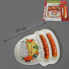 Тарелка КЛАССИЧЕСКИЙ ОМЛЕТ С СОСИСКАМИ 23,3*23 см цв.уп. 598078