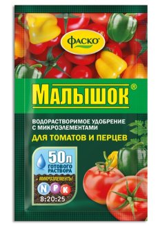 Удобрение минеральное водорастворимое Фаско® Малышок для томатов и перцев 50г (50шт.)