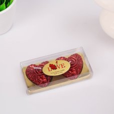 Набор свечей "Сердце в розой", 5х2,5см, красный 4385133