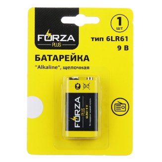 FORZA Батарейка 1шт &quot;Alkaline&quot; щелочная, тип Крона (6LR61), BL