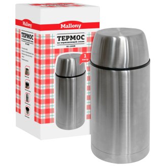 Термос Mallony SE-1000B, 1 л, нерж.сталь, суповой (аналог 073034 - 6 шт транс)