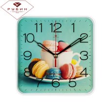 Часы настенные квадрат 19х19см, корпус белый "Sweet" "Рубин"