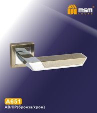 Ручка на квадратной накладке A651 AB/CP