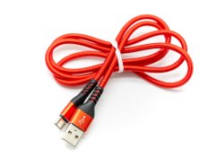 Кабель USB TYPE-C алюминий/нейлон 1м LUX красный ISA (гарантия 2 недели)