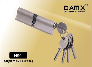Ц.м. простой ключ-ключ N90mm DAMX SN (Матовый никель)