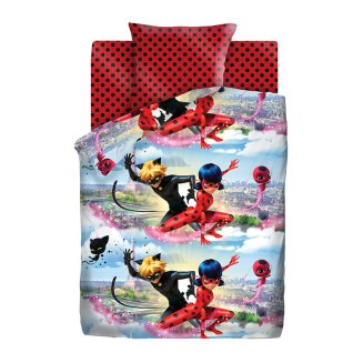 Акция! Комплект пост белья 1.5 сатин LadyBug (70х70) рис. 16022-1/16023-1 Леди Баг