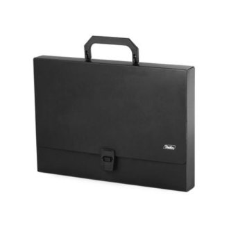 Папка-Портфель Пластиковая А4ф Hatber STANDARD 1000мкм- Черная