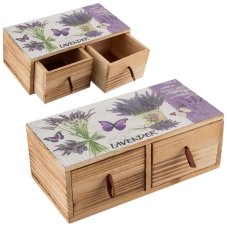 Шкатулка "Лаванда", дерево, 24х12х9 см