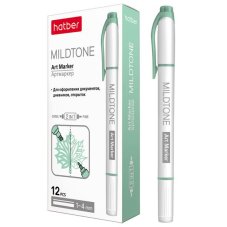 Артмаркер Hatber Mildtone Pastel Двухсторонний Мятный 12шт. в картонной коробке