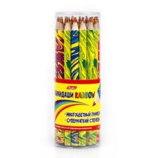 Карандаши многоцветные Hatber-Rainbow- с заточ. 30шт. в пласт.тубе