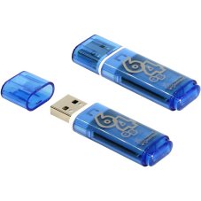 USB накопитель Smartbuy 64GB Glossy series Blue (гарантия 2недели)