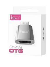 Переходник Micro USB на Lightning 8 pin алюминий серебро ISA