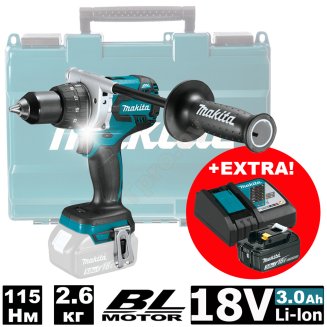 Дрель акк. ударная MAKITA DHP482Z 18В Li-lon (без акк. и з/у)