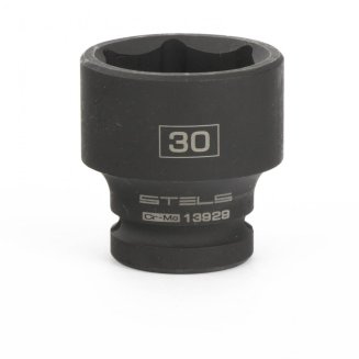 Головка ударная шестигранная, 30 мм, 1/2&quot;, CrMo// Stels