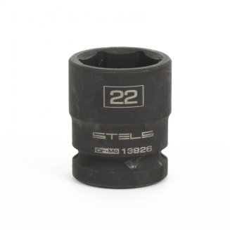 Головка ударная шестигранная, 22 мм, 1/2&quot;, CrMo// Stels