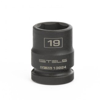 Головка ударная шестигранная, 19 мм, 1/2&quot;, CrMo// Stels