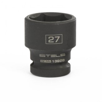 Головка ударная шестигранная, 27 мм, 1/2&quot;, CrMo// Stels