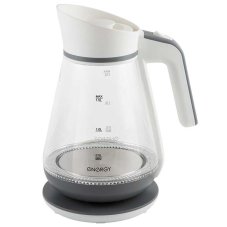 Чайник ENERGY E-297 (1,5 л) стекло, пластик цвет бело-серый