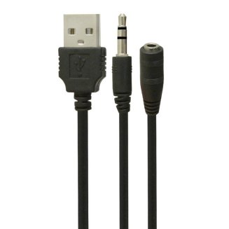 Переходник USB+ Jack 3.5 на AUX (мама) 25см РАСПРОДАЖА (гарантия 2 недели)