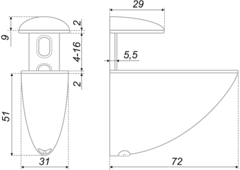 Полкодержатель \"Пеликан\" Р506 CP.2 Boyard