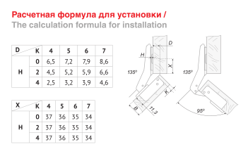Петля 135 град. H640C Boyard