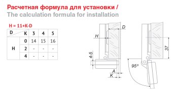 Мини-петля H505 накладная для стекла с доводчиком Boyard