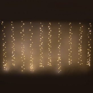Гирлянда эл. занавес нить 300 LED, 3х3м, 10 нитей, шампань, пост. свечение,медь, 220В, 50Гц СНОУ БУМ