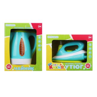 Игрушка быт.техника: утюг 2хАА / чайник 3хАА, свет,звук, ABS,24х10х18см ИГРОЛЕНД