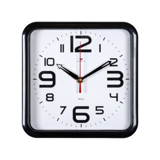 Часы настенные квадрат 22х22см, корпус черный &quot;Классика&quot; &quot;Рубин&quot;