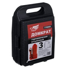 Домкрат гидравлический бутылочный 3 т, в кейсе высота подъема 158-308мм FALCO