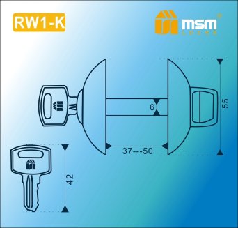 Накладка-фиксатор ключ RW1-K SN (матовый никель)