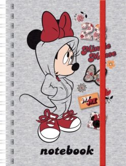 Записная книжка 80л А6ф клетка на гребне на резинке серия -Минни Маус- ( DISNEY)