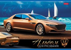 АЛЬБОМ для рисования 12л А4ф на скобе серия -АВТОстиль-