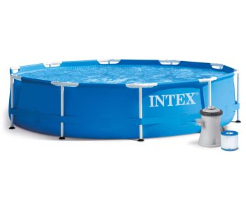 Бассейн каркасный 305х76см 4485л сливной клапан фильтр-насос Intex