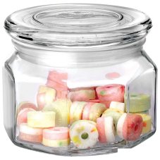 Стеклянная банка для сыпучих продуктов со стекл плоской крышкой, ARIA, объем: 0,3 л