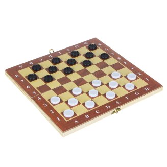 Настольная игра, шашки, дерево, пластик, 29х29см