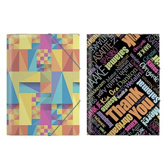 Папка на резинках A4, пластик с цв.печатью, 2 дизайна Erich Krause