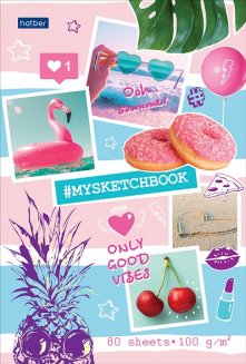 Бизнес-блокнот SketchBook 80л А6ф 100г/кв.м без линовки тв.переплет-Summer Days-