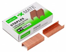 Скобы для степлера Hatber X-Mate №10 1000 скоб 5мм медные в картонном боксе