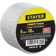 Серпянка самоклеящаяся FIBER-Tape, 5 см х 10м, STAYER Professional 1246-05-10