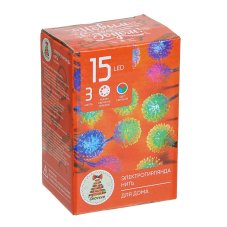 Гирлянда эл. насадка "Рамбутан", 3м, 15LED, RG/RB,автореж, ПВХ прозр., коннект, 220В СНОУ БУМ
