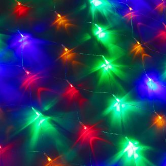 Гирлянда эл. сеть 144LED, 1,6x1,6м, мультицвет, 8 реж., ПВХ прозр., 220В СНОУ БУМ