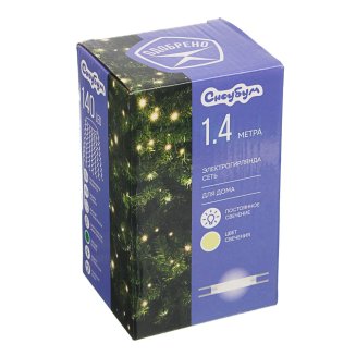 Гирлянда эл. занавес на елку 140LED*шампань,1,4м,10 нитей, ПВХ зеленый., мерцание, 220В СНОУ БУМ