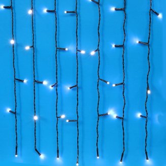 Гирлянда эл. занавес 2x1,5м, 272LED*белый, мерцание., ПВХ черный, коннектор, 220В СНОУ БУМ