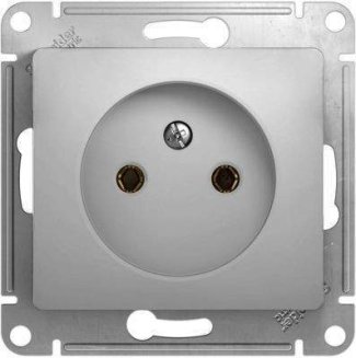 Розетка мех. СУ 1 мест. алюм. (пл.осн.) GSL000341 Schneider GLOSSA